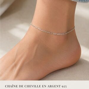 New 925 Sterling Silver Flat Figaro Anklet | Comfortable Everyday Wear
